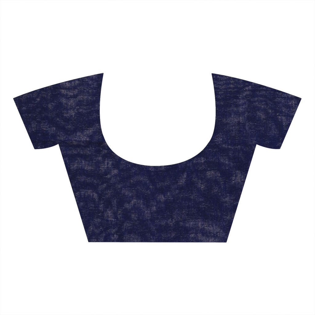 Naby Blue Pure Cotton ThanKhadi Hand Loom Saree (448)